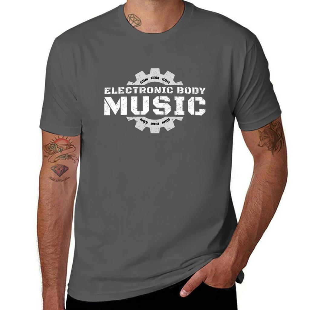 Electronic Body Music EBM Gear Logo T-Shirt Blacks Quick Drying Mens T Shirt Graphic