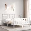 VidaXL Bed Frames with Headboard White Small Double Solid Wood 3193112