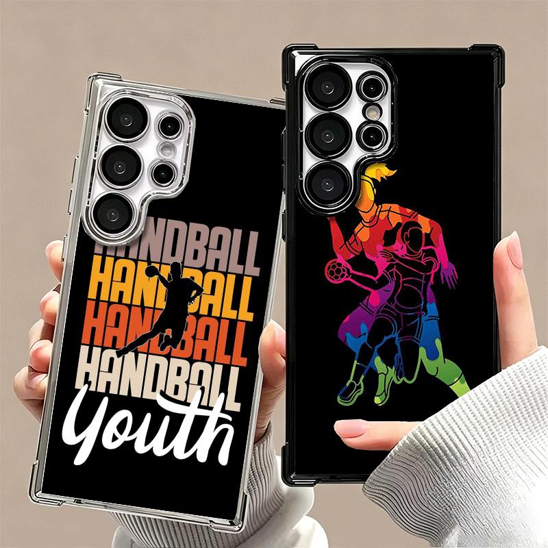 Handball Sport Beschichtet Handyhülle Für Samsung Galaxy S24 S25 FE S26 Edge S23 Ultra S22 S21 Plus S20 Anti-Fall Airbag Abdeckung