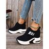 Alphabet Plus Size Wedge Sneakers 2025 Fall New Velcro Platform Casual Shoes