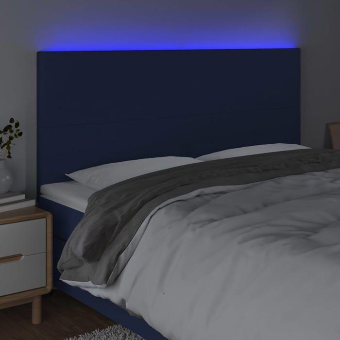 VidaXL Tête de Lit à LED Meuble de Chambre à Coucher Accessoire de Lit Double Tête de Cadre de Lit Intérieur Bleu 3122172