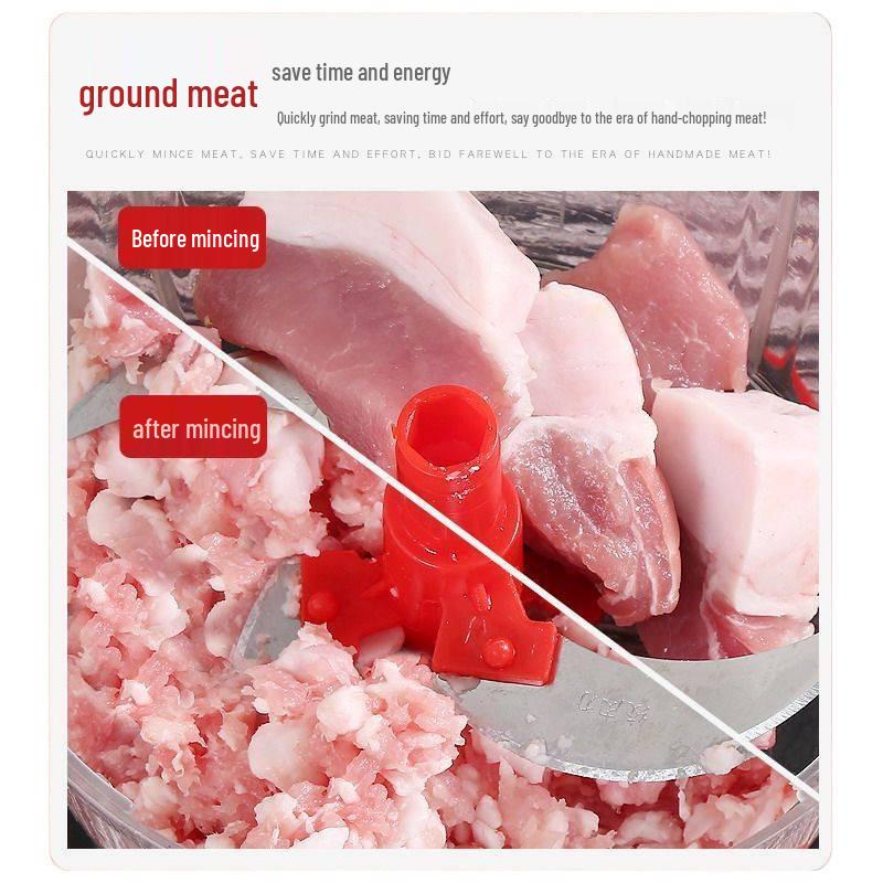 Manual Hand-Crank Meat Grinder & Vegetable Cutter: Kitchen Food Processor for Dumpling Filling & more.