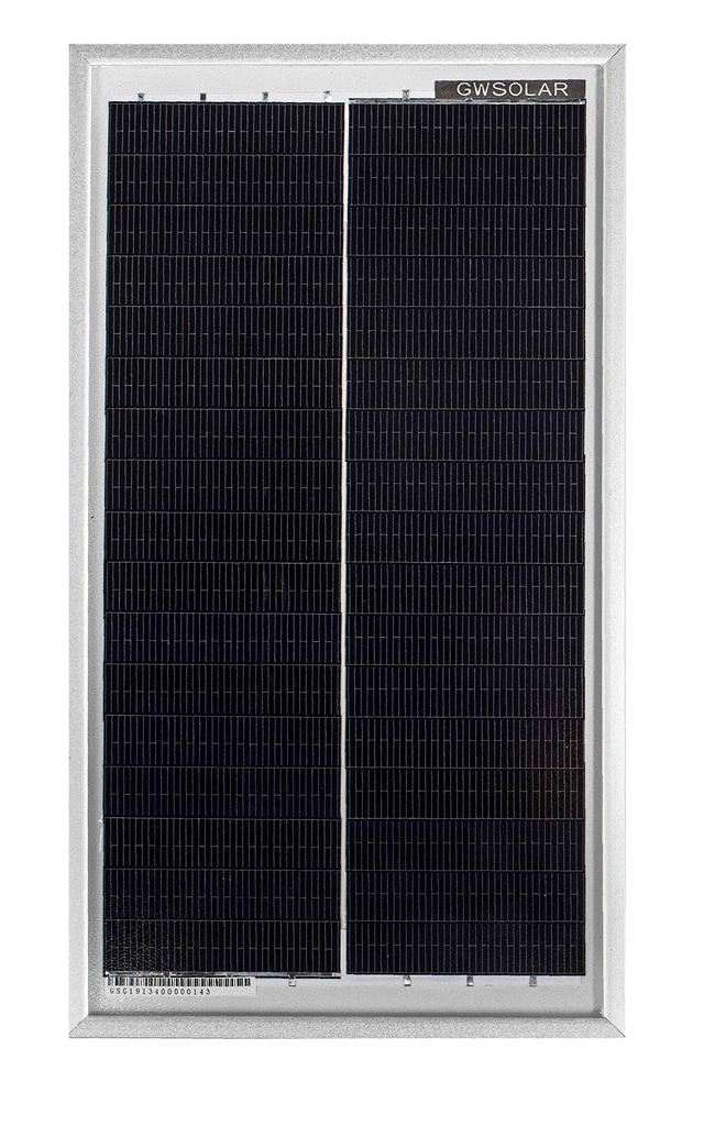 GWSOLAR 6W 12V Solar Panel X X Cm with Backflow Prevention Diode Monocrystalline PERC Solar Cells from the Eclipse Series Small Powerful Power Solar