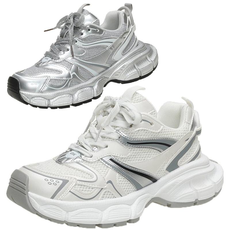 Fashion Luxary Comfy Women's Shoes Non-slip Chunky Sneakers Mid Heel Pumps Women's Casual Sneakers Mesh Shoes SyfIyno