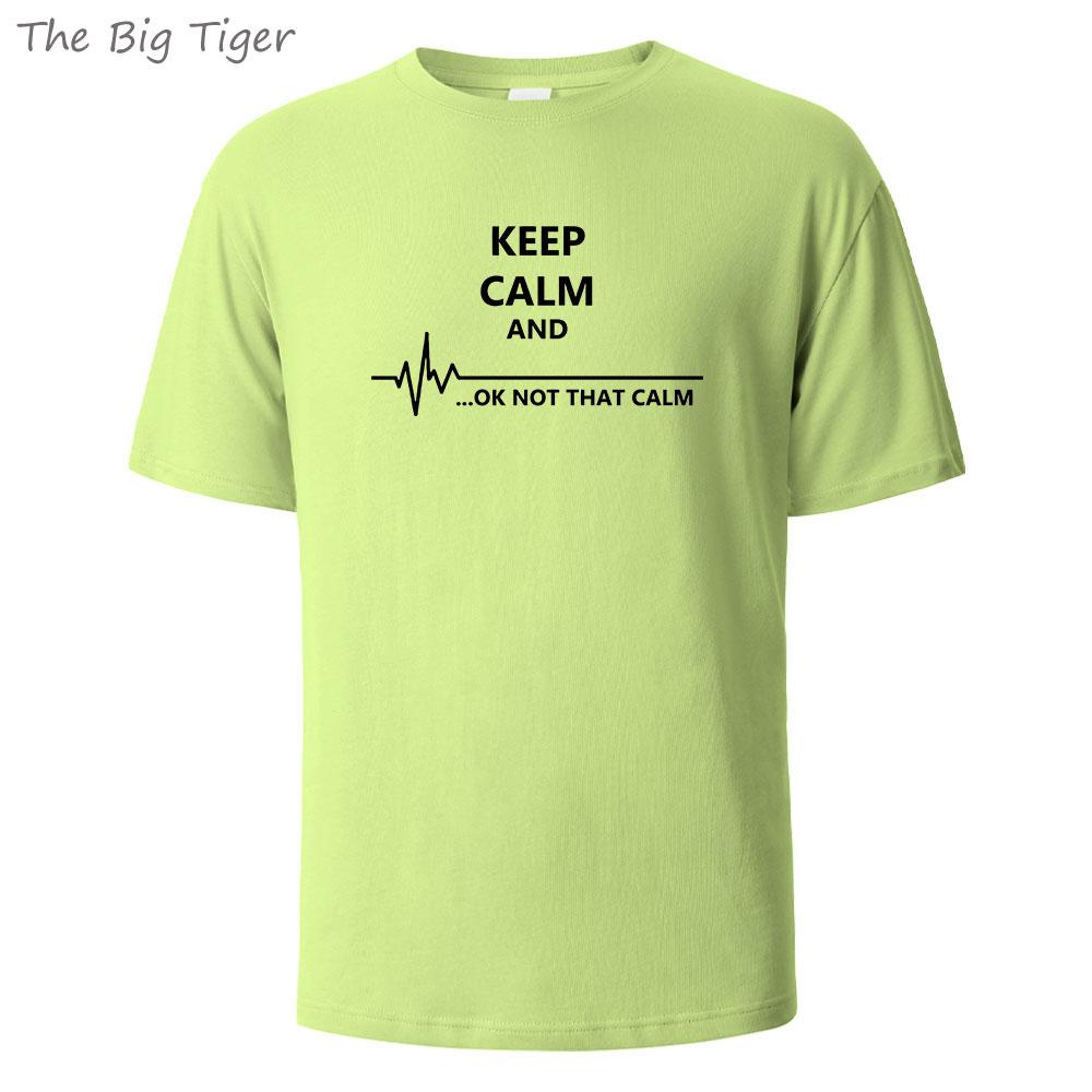 Keep Cale Printed Essential Cotton Tshirt Men Casual Short Sleeve Crew Neck Soft Fabric Breathable Summer Top Mens Tshirt