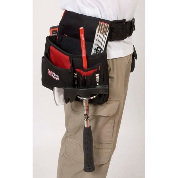 Ceinture porte-outils - ks tools - 850.0302 - matériau robuste - ceinture matelassée - 2 poches séparées