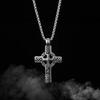 Collana con Ciondolo a Croce con Intreccio Celtico Nordico Vintage per Uomo Catena in Acciaio Inossidabile Gioiello Collana Amuleto