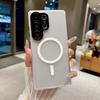 KEYSION Luxury Matte Translucent Magnetic Case for Samsung Galaxy S23 S24 Ultra 5G S23+ S24 FE Shockproof Armor Phone Cover