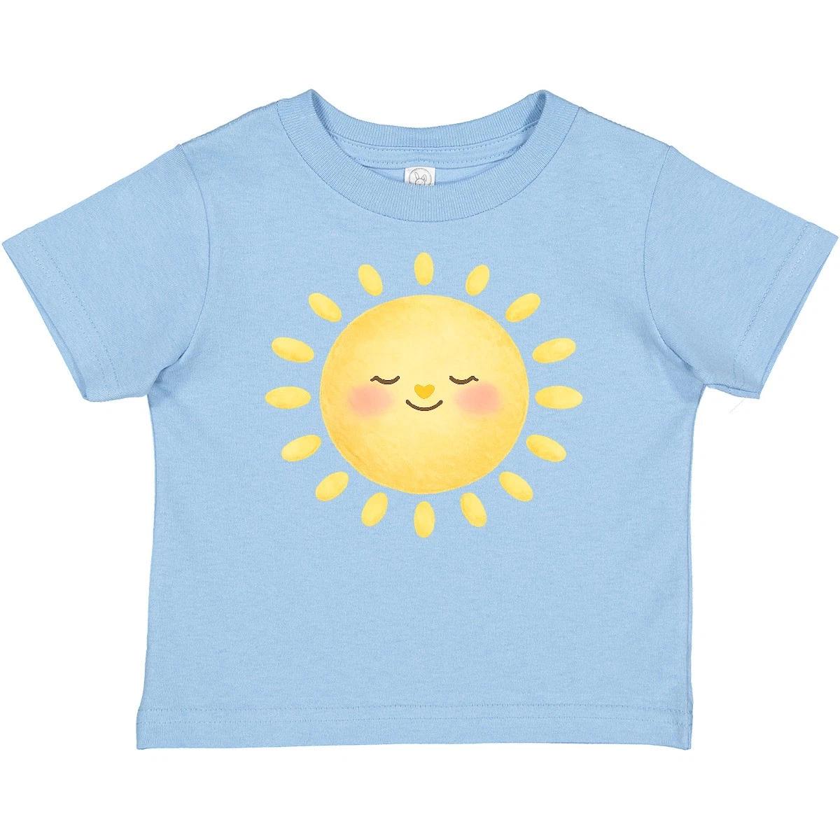 Inktastic Smiling Sun Baby T-Shirt Happy Watercolor Heart Nose Pastel Yellow Tee 100
