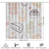 Kitchen Decor Shower Curtain With Dessert Illustrations Orange Floral Design Bath Rug For Home Decoration In Bathroom Accessorie