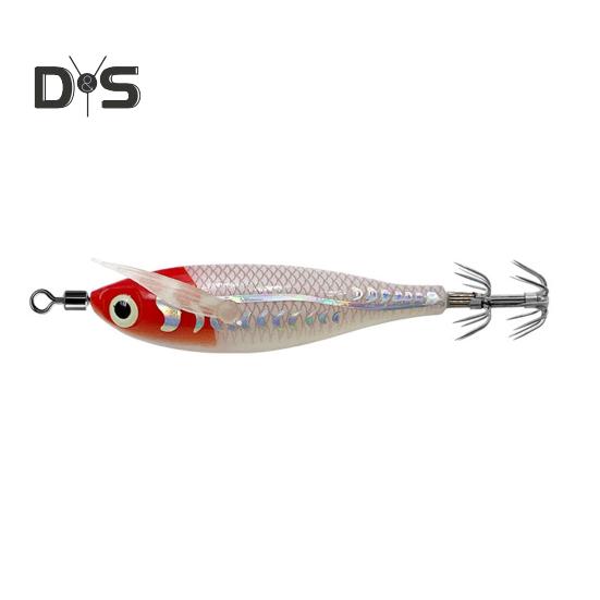 8CM/5.3G Shrimp Bait with Squid Jig Hook Swivel Luminous Realistic Bionic Artificial Lure Saltwater Freshwater Bass Walleye Trout Fishing Accessories