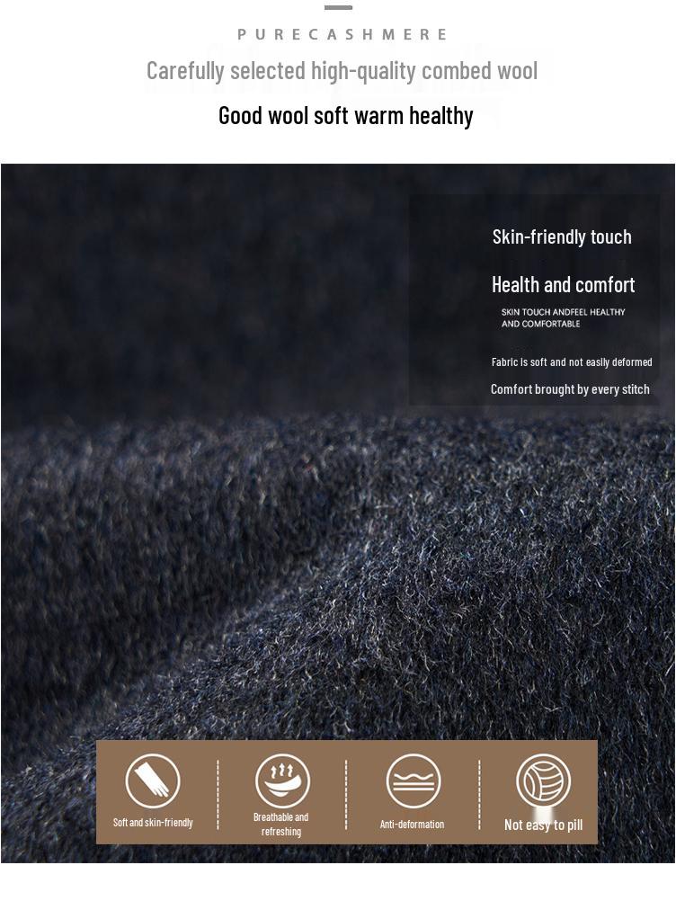 Men's Winter Wool Coat with Mink Fur Collar and Down Liner