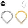 Chirurgischer Stahl Septum Nasen Clicker Tränenform Körperschmuck Strass Nasenring Damen