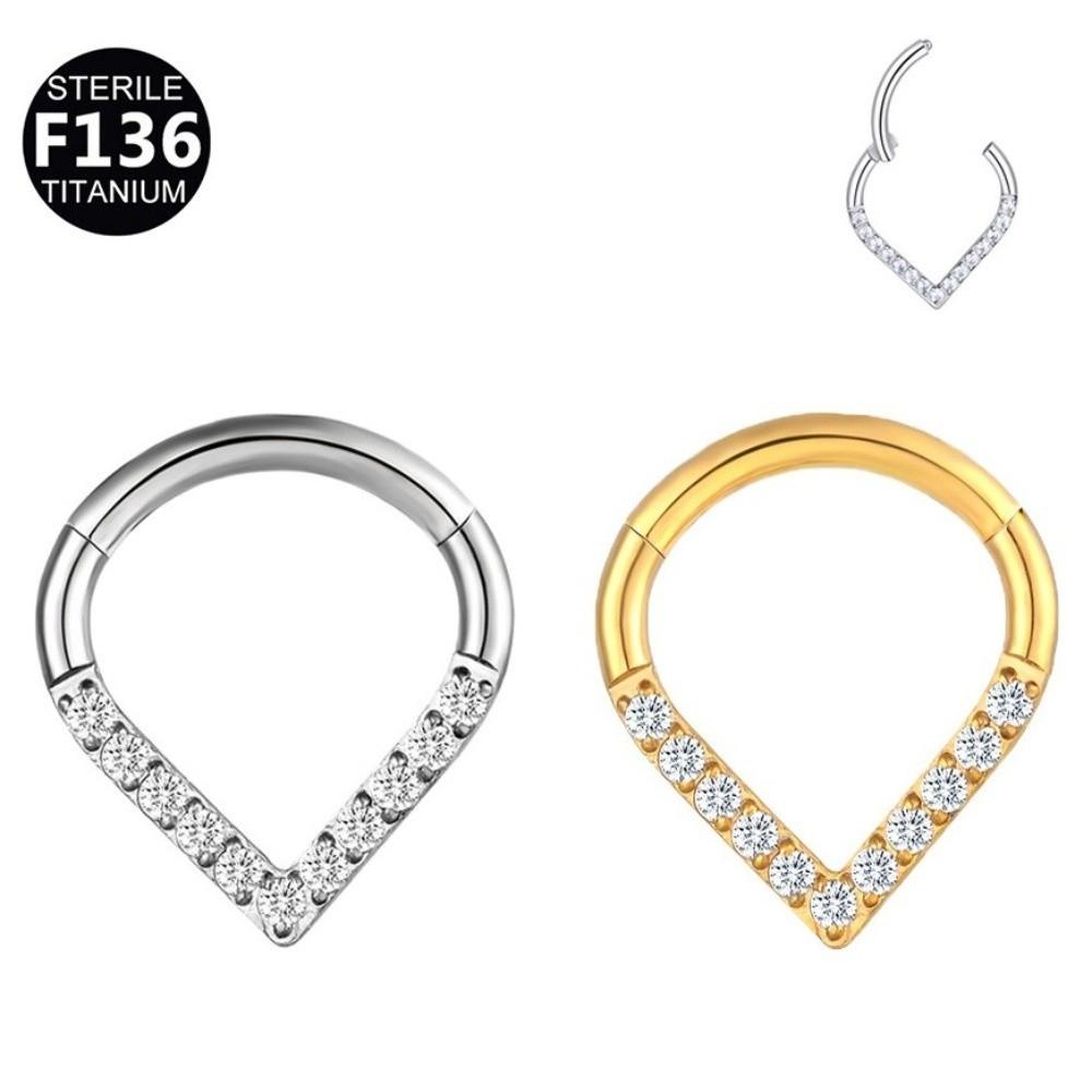 Chirurgischer Stahl Septum Nasen Clicker Tränenform Körperschmuck Strass Nasenring Damen