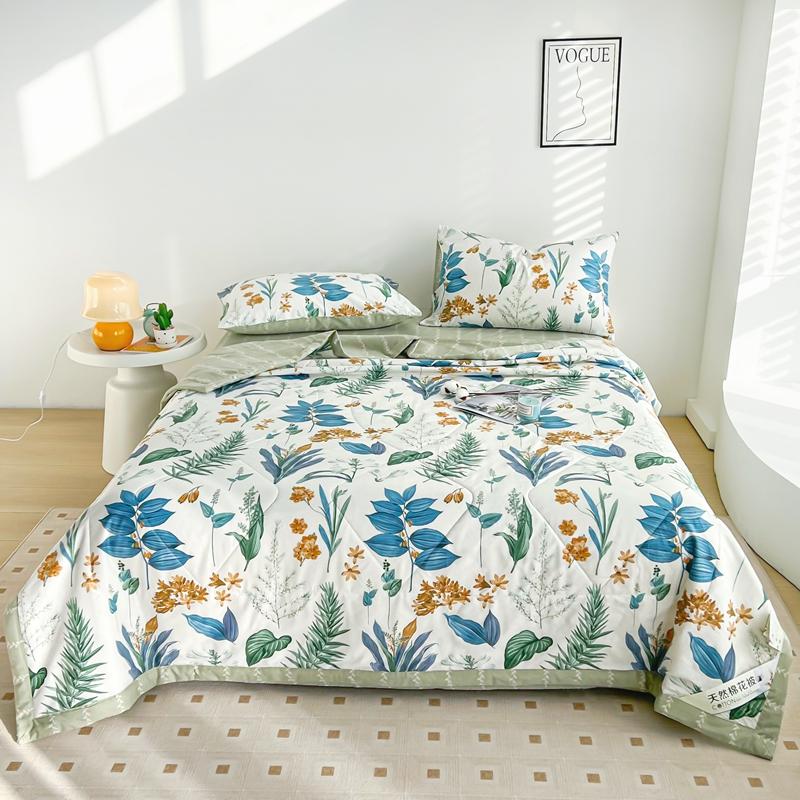 Cartoon Dinosaur Summer Quilt 100% Cotton Skin-friendly Breathable Air Conditioning Quilt Travel Camping Thin Blanket Washable