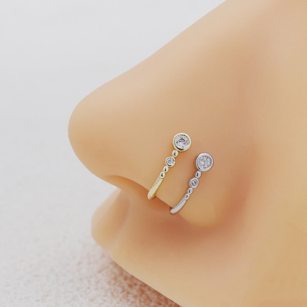 1Pcs Female Personalized Non-pierced U-shaped Nose Clip with Simple and Elegant Crystal Round Nose Stud