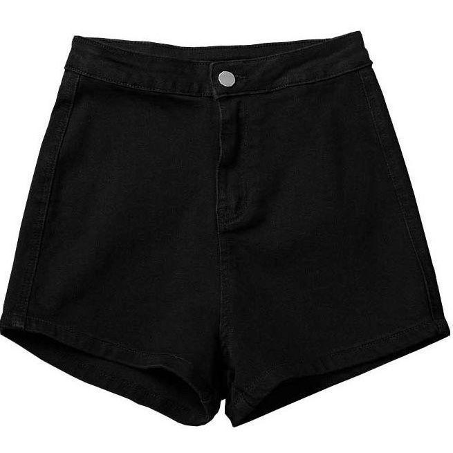 High-Waisted Retro Black Denim Slimming Shorts - 2025 Summer Trend