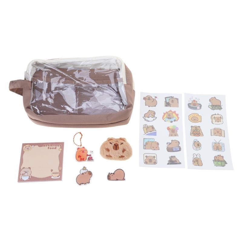 Penál kreslený kapybara pero taška velká kapacita pouzdro na tužky krásná taška na tužky gelové pero školní kancelářské potřeby