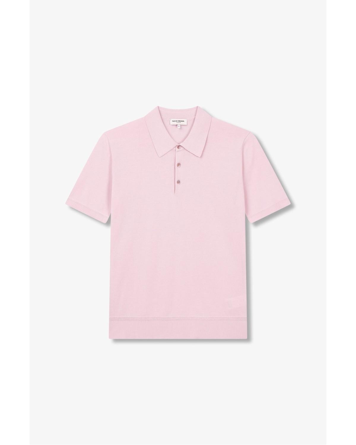 Man On The Bun Essentials Short Sleeve Polo Sweater_Pink 4714113024 Pink/M