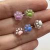 Color Changing Dog Paw Bear Paw Tongue Stud Earrings Bone Stud Resin DIY Cute Ins Sweet Cool Tongue Rings Piercing Jewelry