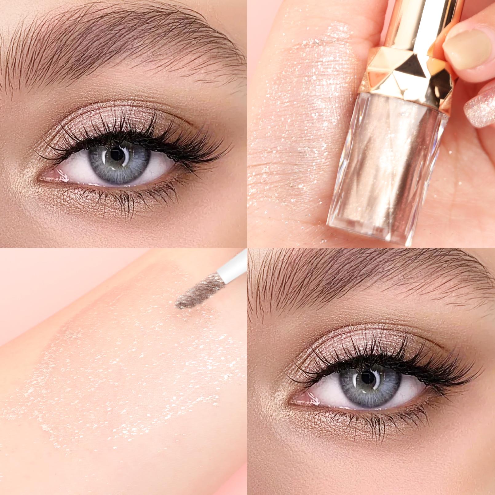 

Тени для век, блестящие, водостойкие, с блестками, жидкий блеск, ярче, хайлайтер, тени для век, вечерние, макияж шелкопряда, косметика 06