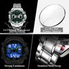 POEDAGAR Sports Luxury Man Wristwatch Dual Time Display Digital Week Date LED Luminous Men Watch Electronic Quartz Watches