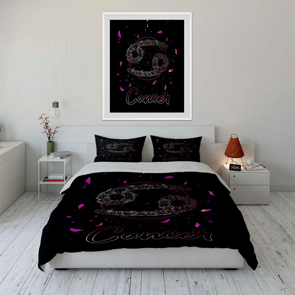 "Zodiac Cancer Bedding Set" Bedding Duvet Cover Set Duvet Cover Pillowcases  (1 * Duvet Cover 2 * Pillowcases, without duvet insert)