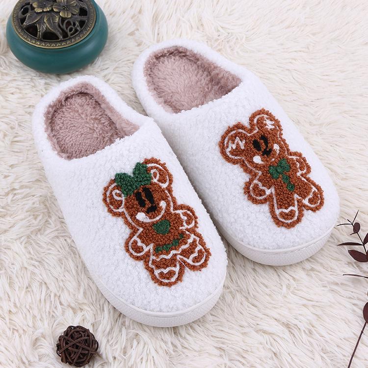 Yale Tuo Winter Cartoon Gingerbread Minnie Mickey Non-slip Plush Cotton Slippers