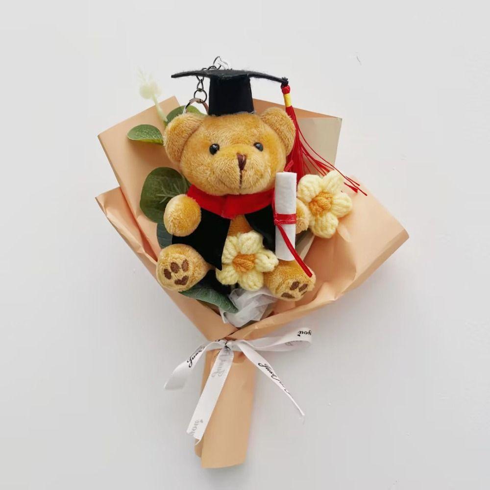 Graduation Season Little Bear Crochet Bouquet Mini Bear Bouquet School Graduate Gifts