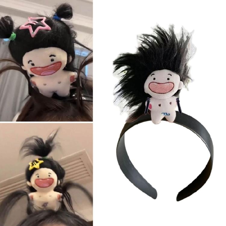 Lustiges Haarband Cartoon Plüschpuppe Stirnband Breitkrempige Haarnadel Foto Kopfschmuck