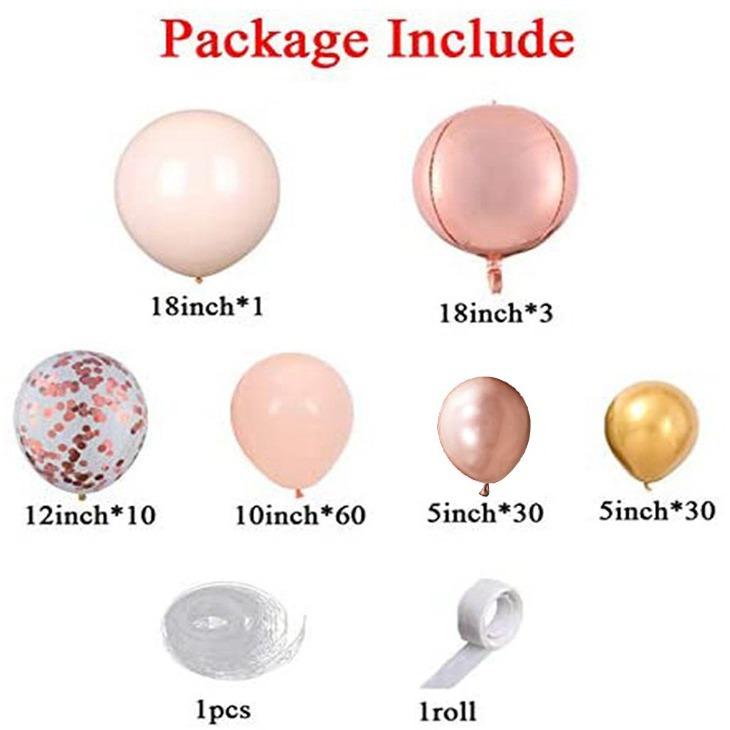 Metal Powder Balloon Set Arch Romantic Girl Baby First Birthday Proposal Scene Arrangement Supplies