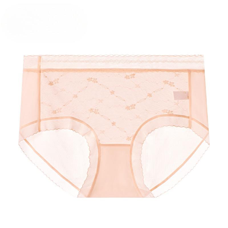 

Plus Size Women s Summer Print 10A Class Antibacterial Ice Silk Cool Feeling No Trace Middle Waist Triangle Briefs XL світло-рожевий колір