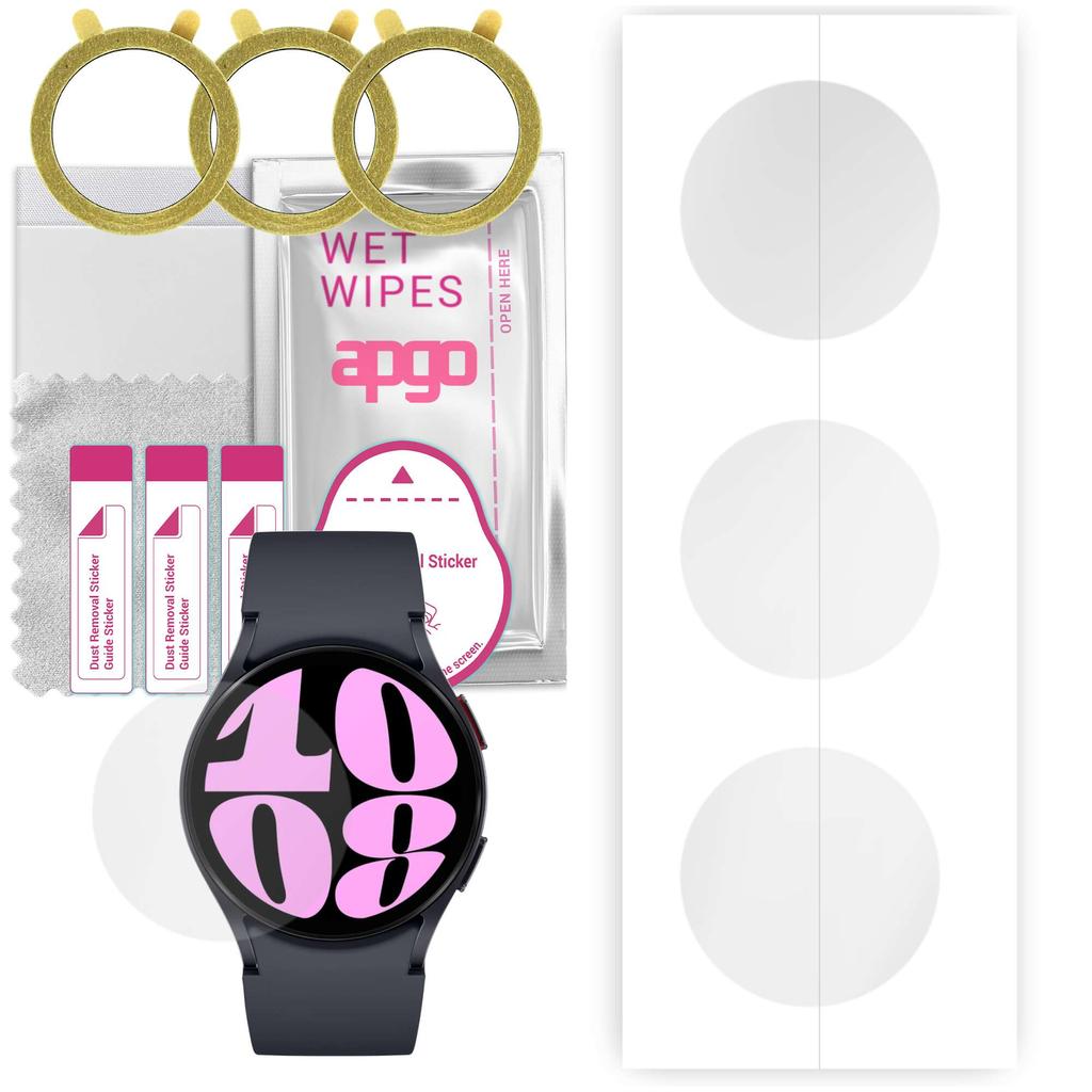 3x Apgo Hydrogel Screen Protector for Samsung Galaxy Watch 6 40mm, Hydrogel Film, with Positioning Layer Easy Installation