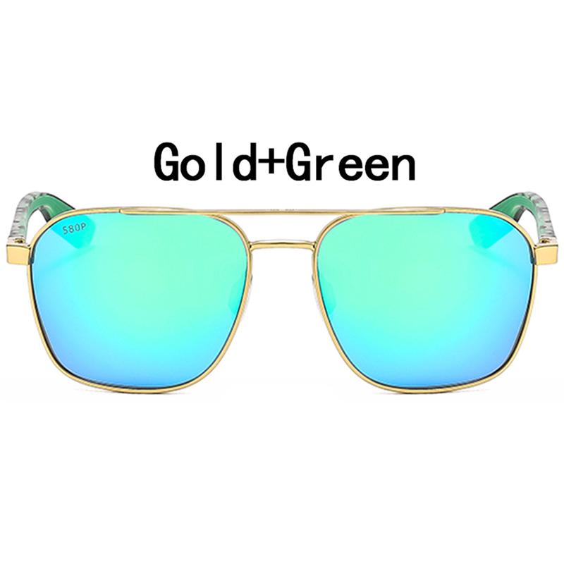 Wader Design Sun Glasses Glasses Men 580P Sunglasses Uv400 Shades Eyewear Gafas Rectangular Durable Metal Metal Spectacle Frame Frame Driving Sun