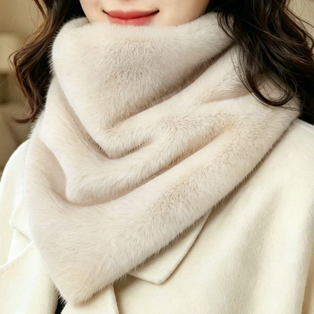 Long Wrap Faux Fur Scarf Soft Plush Neck Warmer New Plush Scarf  Women