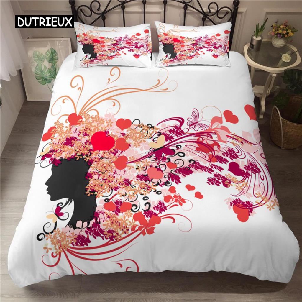 Feen-Bettbezug-Kollektion Musik Blume Schmetterling Schöner Bettdeckenbezug Mädchen Cartoon-Stil Doppelgröße Queen-Size King-Size Größe Polyesterstoff