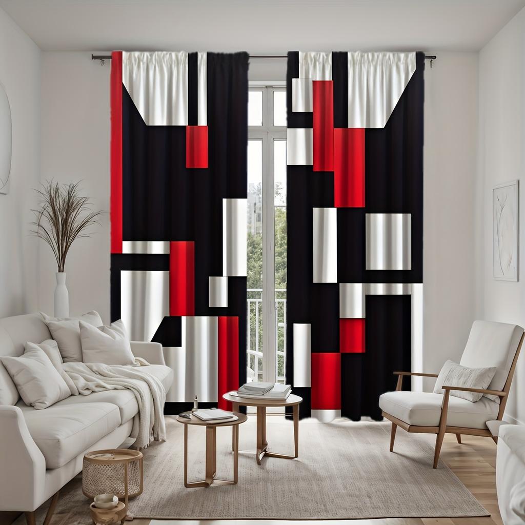 Geometric Pattern Design Drapes Decor Drapes Window Treatments For Bedroom Living Room Home Decoration Room Decor