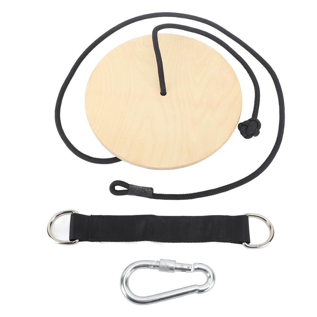 Wooden Disc Rope Swing Train Balance Heavy Duty Adjustable Round Disc Tree Swing for Indoor Outdoor