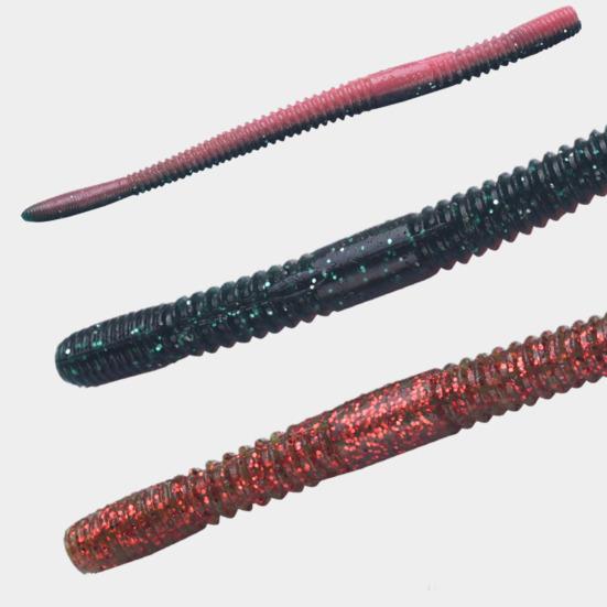 10 Piezas 12CM/4.2G Señuelo Blando de Gusano Salado Cebo Biónico Hilo de PVC Señuelo Artificial Pesca de Cabeza de Serpiente en Agua Salada y Dulce