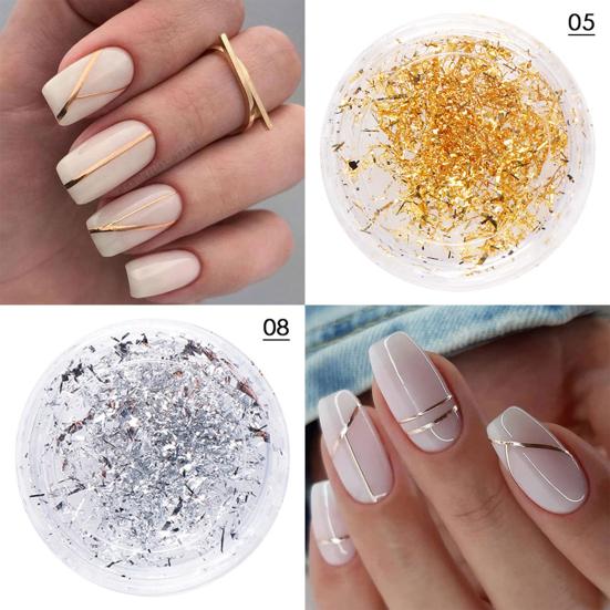 Manicure Women Ultra-thin DIY Decor Gold Silver Foil Nail Art Stickers for Party