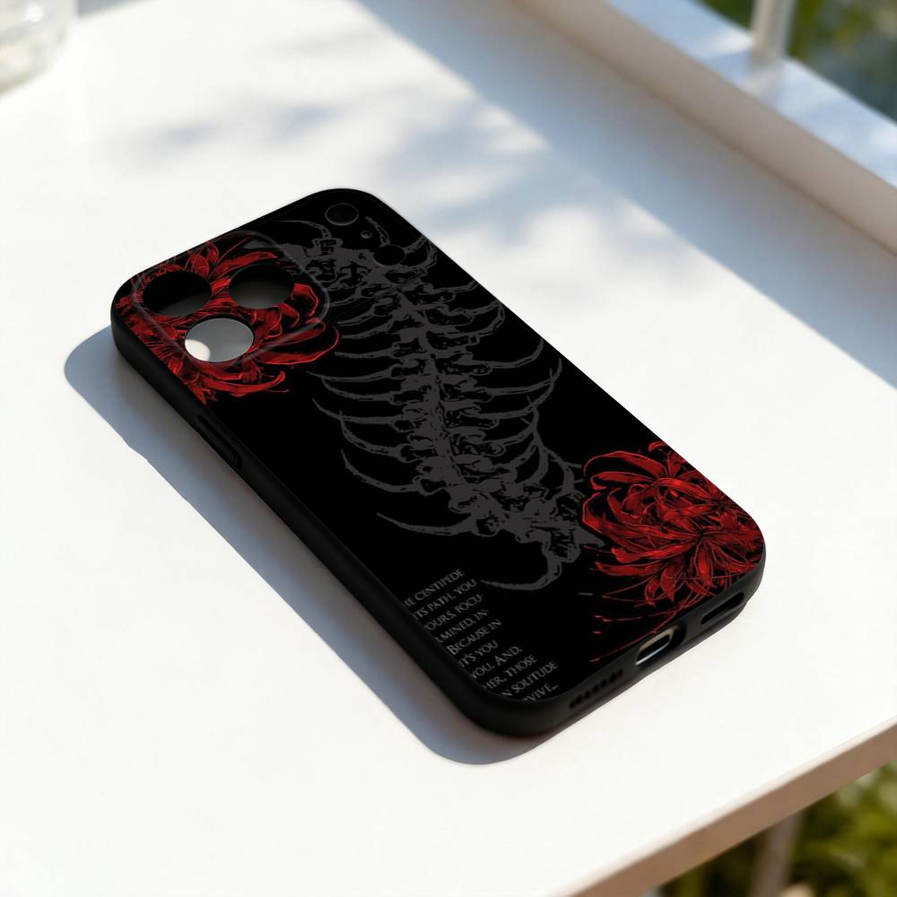 Чехол на телефон Tokyo Ghoul Red Spider L-Lily для iPhone 11,12,13,14,15,16,17,Pro,Max,Plus,E,SE4,Air,Mini Черный Мягкий Чехол iPhone16promax