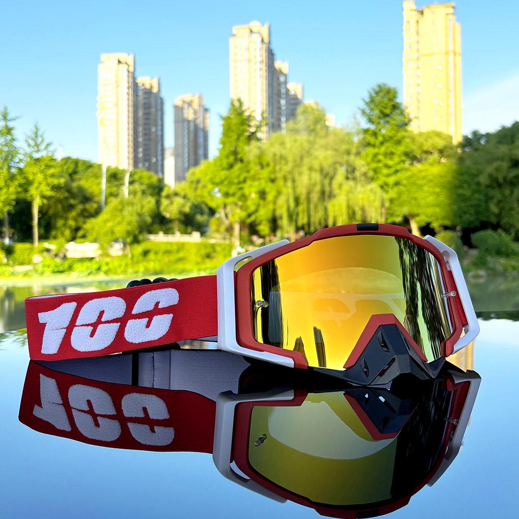 100 Motorcycle Goggles Dustproof Racing Glasses Windproof for Men & Women Motocross Cycling Skiing Outdoor Off-Road Bike Goggle