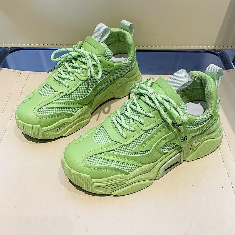 Zapatillas Amarillas para Mujer Zapatos Deportivos de Plataforma para Mujer Zapatillas de Deporte Suela Gruesa Zapatillas Chunky Blancas Mujer Zapatos para Caminar al Aire Libre