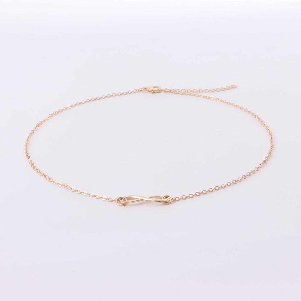 Temperament einfache Legierung 8-Zeichen Anhänger Halskette weiblich, Persönlichkeit beliebt unbegrenzt billige Halskette