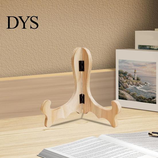 Tea Cake Display Stand Smooth Edge Wooden Natural Adjustable Hinge Pancake Holder Chinese Style Stable Black for Home