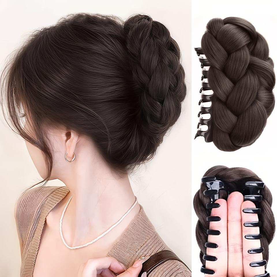 Luxurious Braided Buns Hair Extension Claw Clip For Women With Twist Clip For Daily Wear Hair Bun For Women