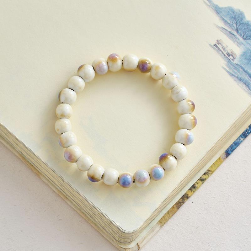 Handmade Colorful Star Ceramic Beaded Bracelet Stretch Boho Jewelry Playful Elastic Wristband For Women A11