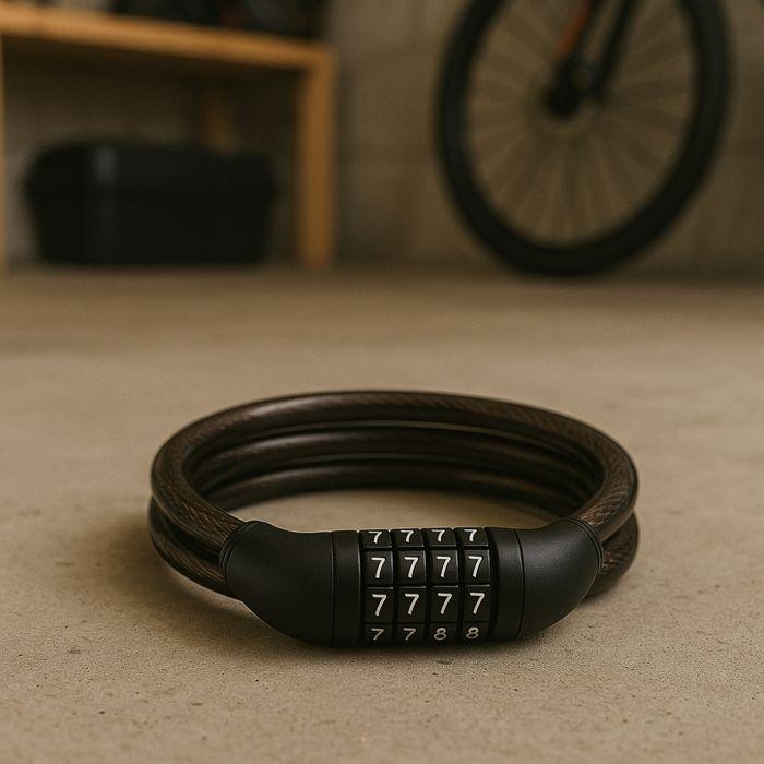 Lanțuri Antifurt cu Cod 80 cm - Cablu Spiralat 12 mm Robust pentru Bicicletă, Motocicletă & Scuter