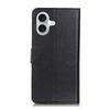 For iPhone 16 Case PU Leather Wallet Stand Litchi Texture Phone Cover