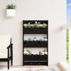 Wall Mounted Plant Box 3 Tier 60 X 18.5 X 110 Cm Black Pine Wood